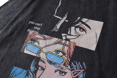 Camiseta Estampado Cartoon Urbano con Efecto Desgastado - Image 15