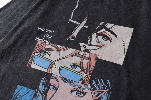 Camiseta Estampado Cartoon Urbano con Efecto Desgastado - Image 15