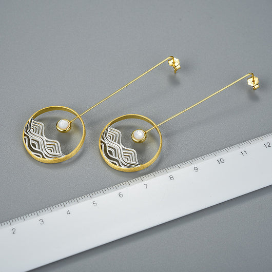 Aretes de Plata Esterlina 925 Concha Amanecer del Mar para Mujer - Image 7