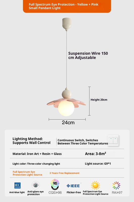 Lámpara de Techo Minimalista Crema para Mesita de Noche - Image 7