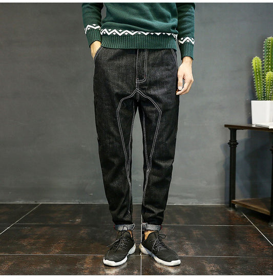 Pantalones Harem Skate de Corte Suelto y Color Sólido para Hombre - Image 2