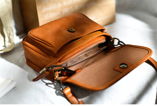 Bolso Bandolera de Cuero Genuino Premium - Diseño Minimalista Neutral - Image 3
