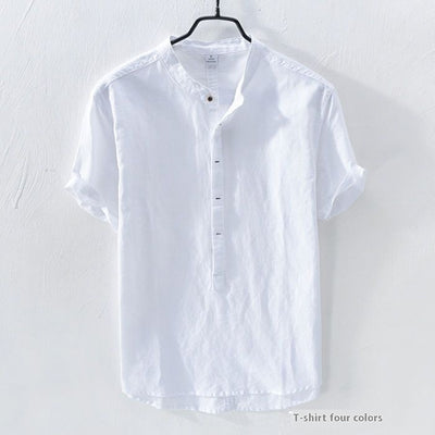 Camisa de Lino Japonés para Hombre Cuello Alto - Image 3
