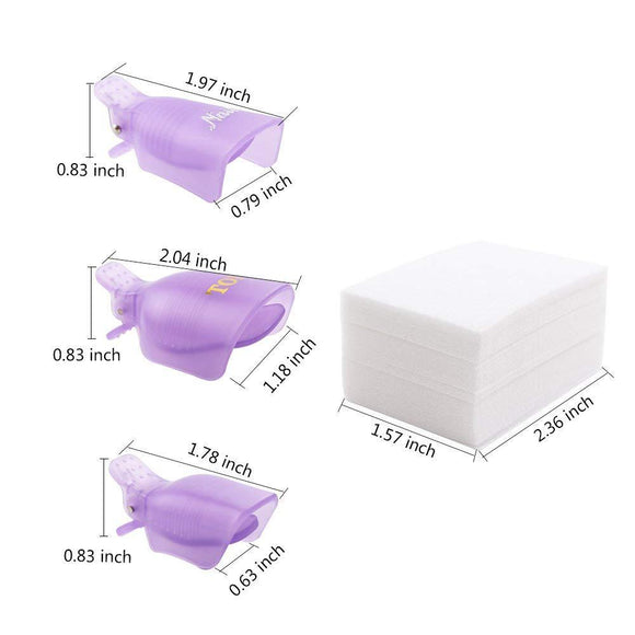 Kit Completo de Removedor de Esmalte con Pinzas y Adhesivo