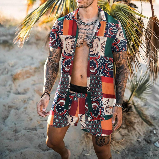 Camisa Suelta Retro para Hombre - Estilo Personalidad Playa Manga Corta - Image 28