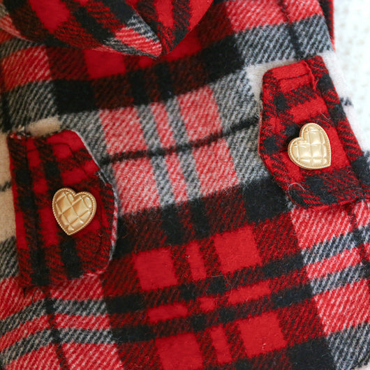 Abrigo Tipo Trench Cuadrille Rojo para Otoño e Invierno - Image 21