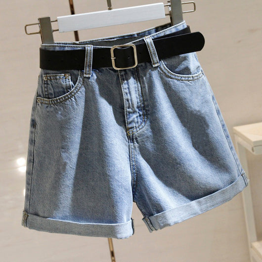 Shorts de Mezclilla Talle Alto Suelto para Verano
