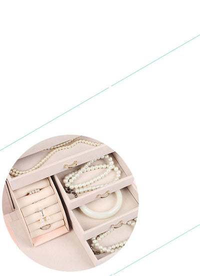Caja Organizadora de Espejo Portátil en Cuero PU para Joyas y Maquillaje - Image 16