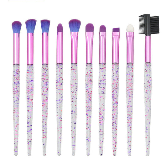 Set de Brochas de Maquillaje con Diseño Cielo Estrellado y Mango Transparente - Image 10