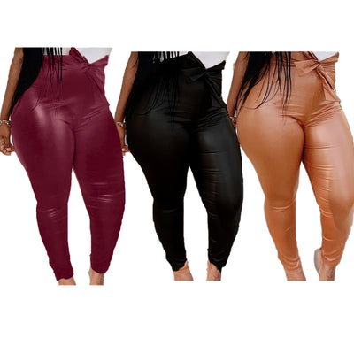 Pantalones de Cuero Casual Otoño-Invierno Estilo Europeo Americano - Image 9