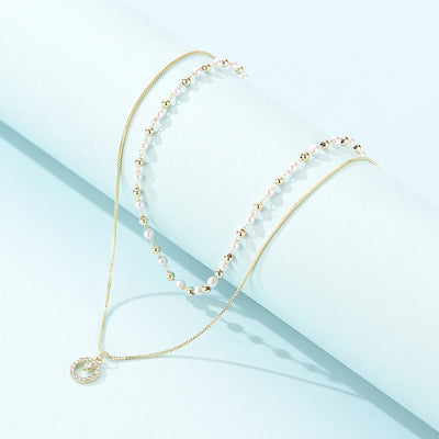 Collar Colgante Doble Perla Wind Ins para Mujer