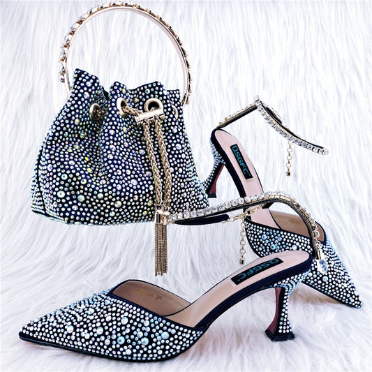 Juego de Bolsas para Zapatos con Sandalia Punta Abierta y Asa de Diamante - Image 2