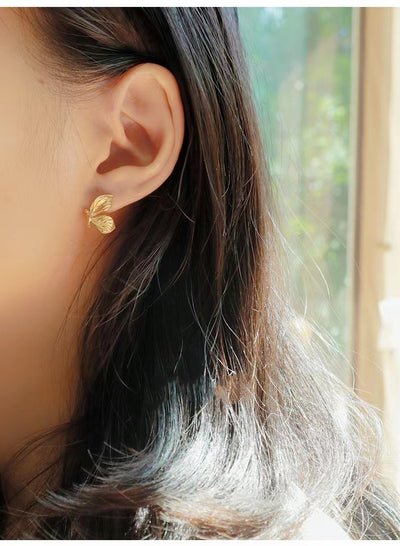 Aretes Mariposa en Oro 18K con Hoja Amarilla - Diseño Personalizado Étnico - Image 14