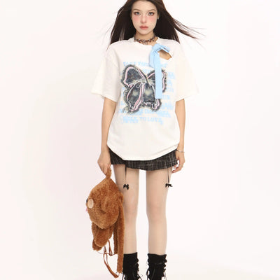 Playera de Verano con Parche de Moño - Diseño Irregular Fresco - Image 8