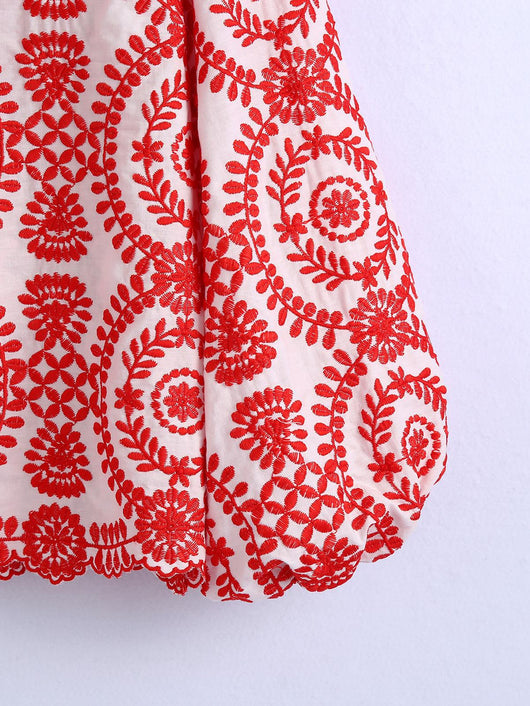 Blusa Larga Bordada Estilo Europeo Americano para Mujer - Image 16