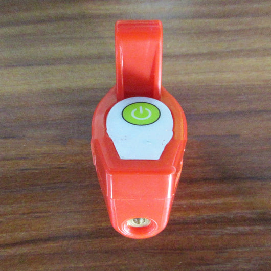 Blue plastic laser pointer cat toy with a collar clip, emitting a red laser dot for interactive play. - Image 9