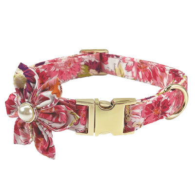 Collar Correa para Perro Mediano y Grande con Letras Personalizadas y Diseño Floral Metálico - Image 27