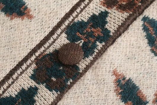 Cardigan Tejido Jacquard Vintage Largo - Suéter Elegante de Punto - Image 5