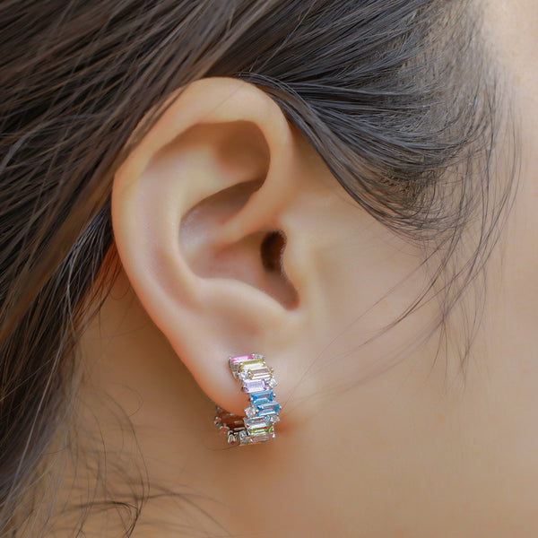 Aretes de Circonio con Colores Irregulares