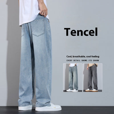 Pantalones Anchos de Seda Helada Casual Transpirables - Image 8