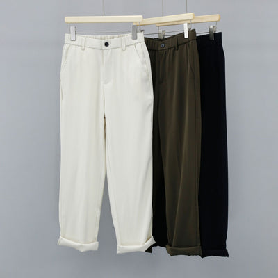 Pantalón de Vestir Casual Twill Liso Holgado Hombre - Corte Recto Premium - Image 11