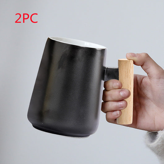 Taza de Oficina Retro Cerámica Negro y Blanco con Tapa - Image 15
