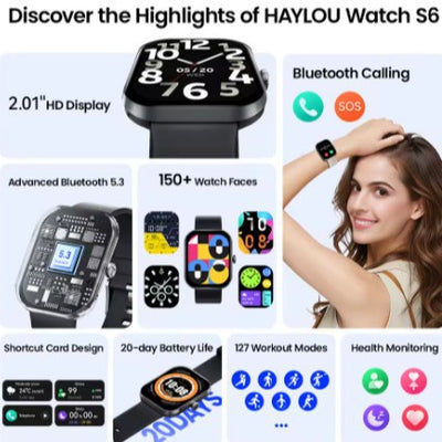 Reloj Inteligente Haylou S6S003 con Bluetooth y Correa de Silicona - Image 4