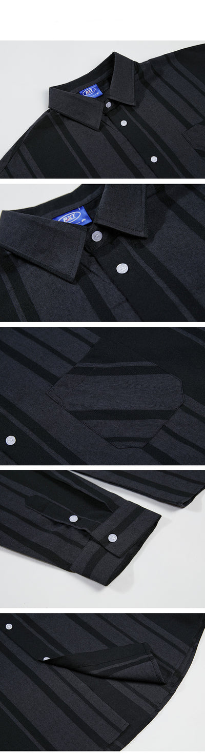 Camisa Casual de Manga Larga Negra para Hombre - Image 13