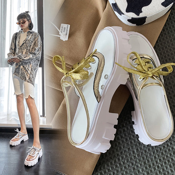 Zapatos Cómodos Tipo Baotou sin Tacón