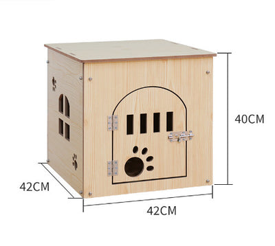 Casa de Mascotas de Madera Desmontable y Lavable para Todas las Estaciones - Image 3
