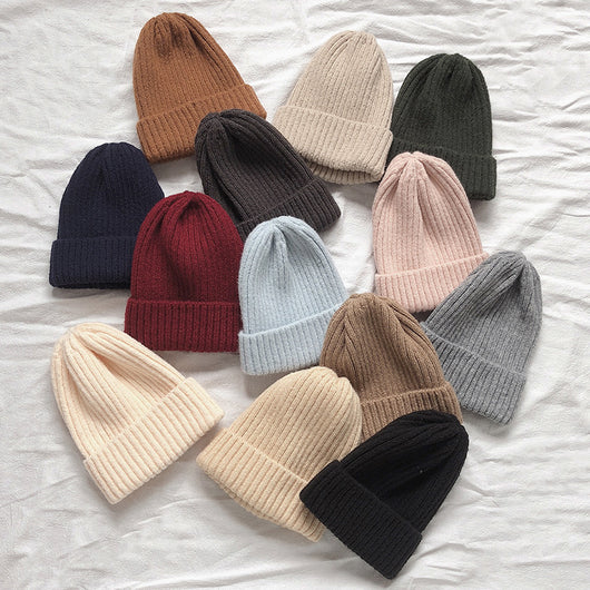 Gorro de Lana Grueso Estilo Moderno en Colores Vibrantes