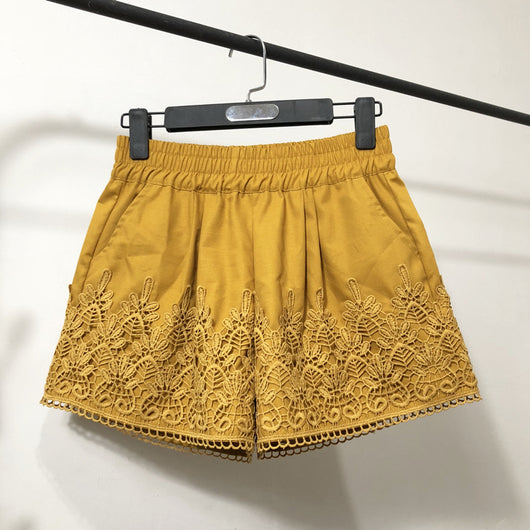 Pantalones Anchos de Encaje para Mujer - Shorts Casuales Primavera Verano Talla Grande - Image 9