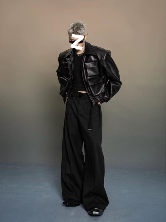 Chaqueta de Cuero Estilo Coreano con Diseño de Corte Moderno - Image 13