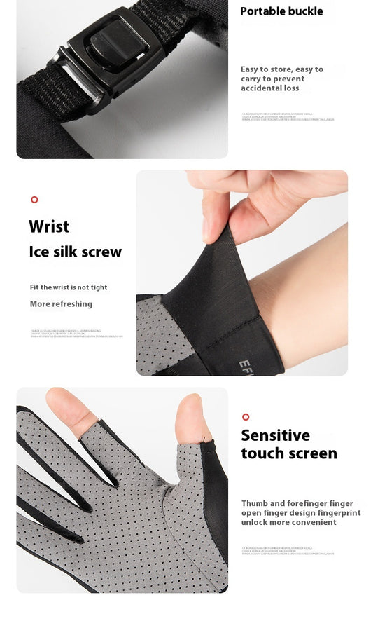 Guantes de Ciclismo Deportivos Medio Dedo Pantalla Táctil Transpirables con Protección Solar - Image 25