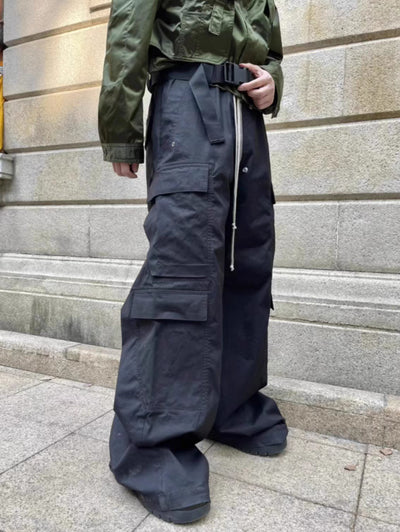 Pantalón de Trabajo Multibolsillos Pierna Ancha Casual - Image 10