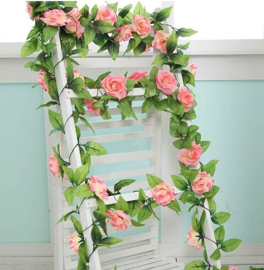 Guirnalda de Rosas Artificiales en Ratán para Decoración de Bodas - Image 7