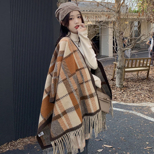 Bufanda Elegante con Flecos para Invierno - Complemento Versátil para Mujer - Image 4