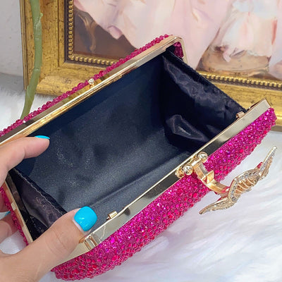 Bolso Bandolera Elegante con Flores y Diamantes para Eventos - Image 9