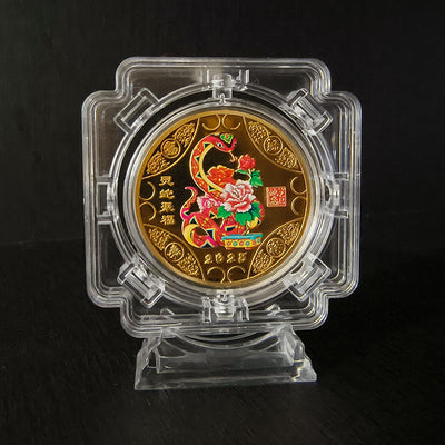 Medalla Conmemorativa Año de la Serpiente Chapada en Oro y Plata - Image 19