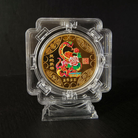 Medalla Conmemorativa Año de la Serpiente Chapada en Oro y Plata - Image 19