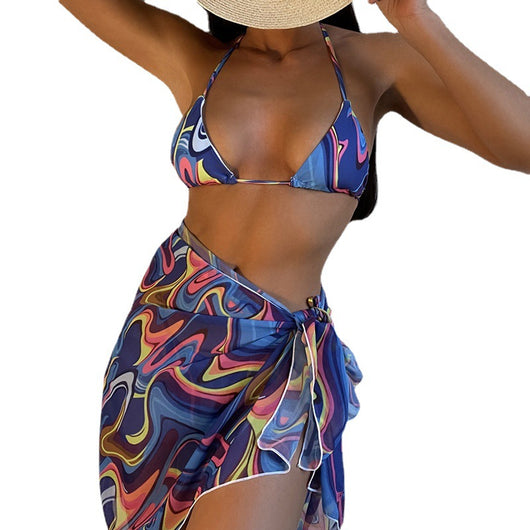 Bikini Estampado con Cordones Sexy Europeo y Americano para Mujer - Image 4