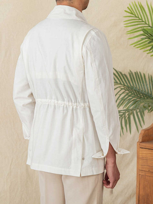 Chaqueta Casual de Algodón con Cordón - Transpirable y Versátil para Exteriores - Image 11