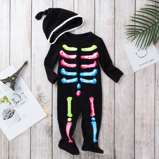 Conjunto de Bebé Negro con Gorro - Mameluco Manga Larga Elegante