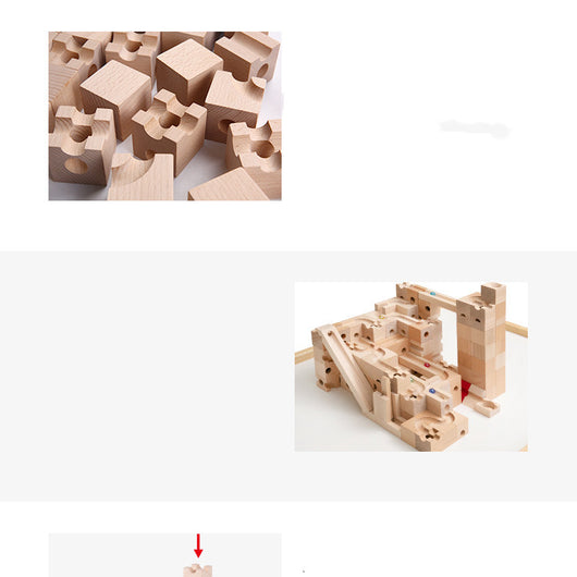 Bloques de Madera con Pista de Canicas Ensamblable - Image 5