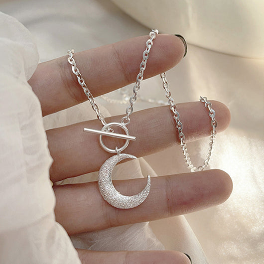 Collar Colgante Luna Plateada con Brillo - Accesorio de Personalidad - Image 9