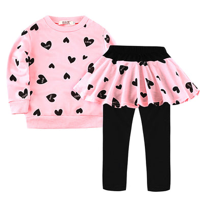 Vestidos Suéter Falso Doble Manga Larga para Niñas - Image 33
