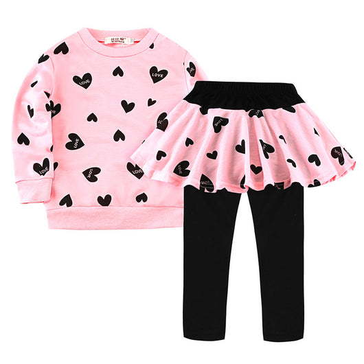 Vestidos Suéter Falso Doble Manga Larga para Niñas - Image 33