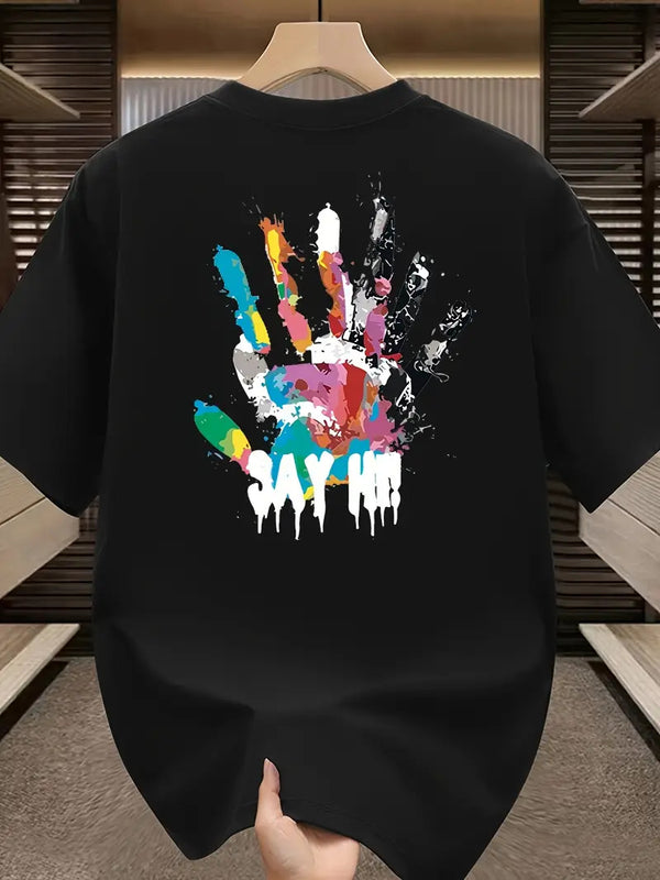 Playera Estival de Hombre con Bloques de Color e Impresión 3D - Image 6
