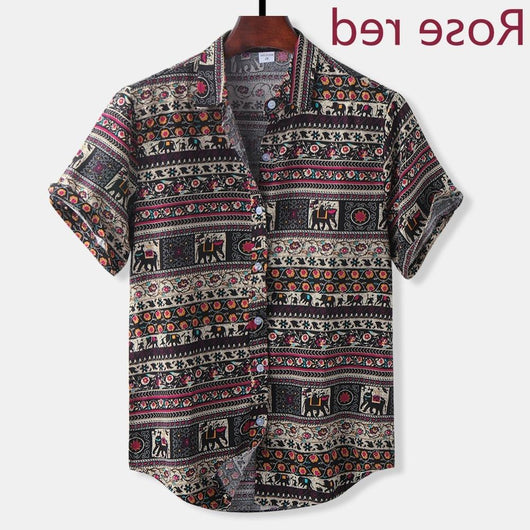 Camisa Casual de Manga Corta con Estampado Geométrico - Image 7