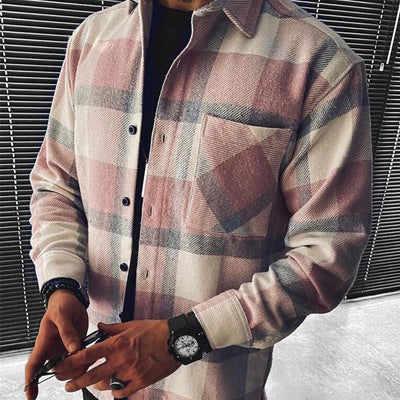 Camisa Casual para Hombre con Estampado Cuadros y Bloques de Color - Image 7
